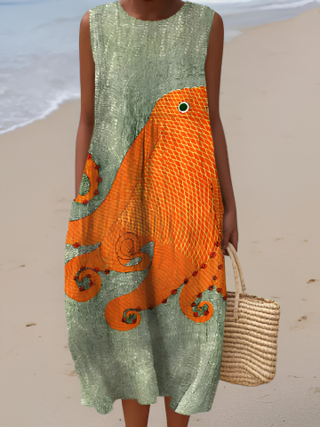 Tess Robe Midi Océanique