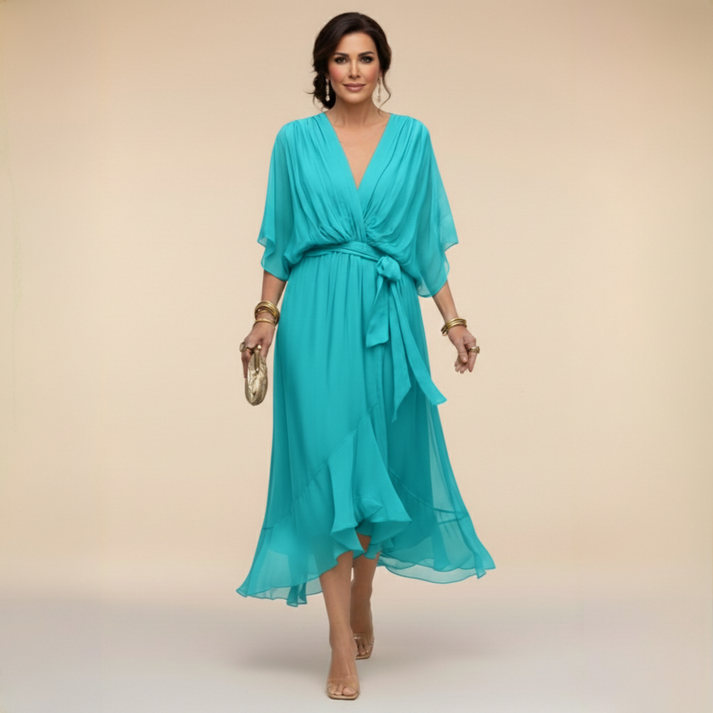 Helene | Robe élégante à taille nouée