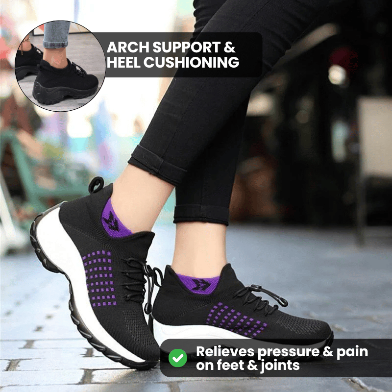 Ortho Stretch Cushion Shoes for Women - White Blue