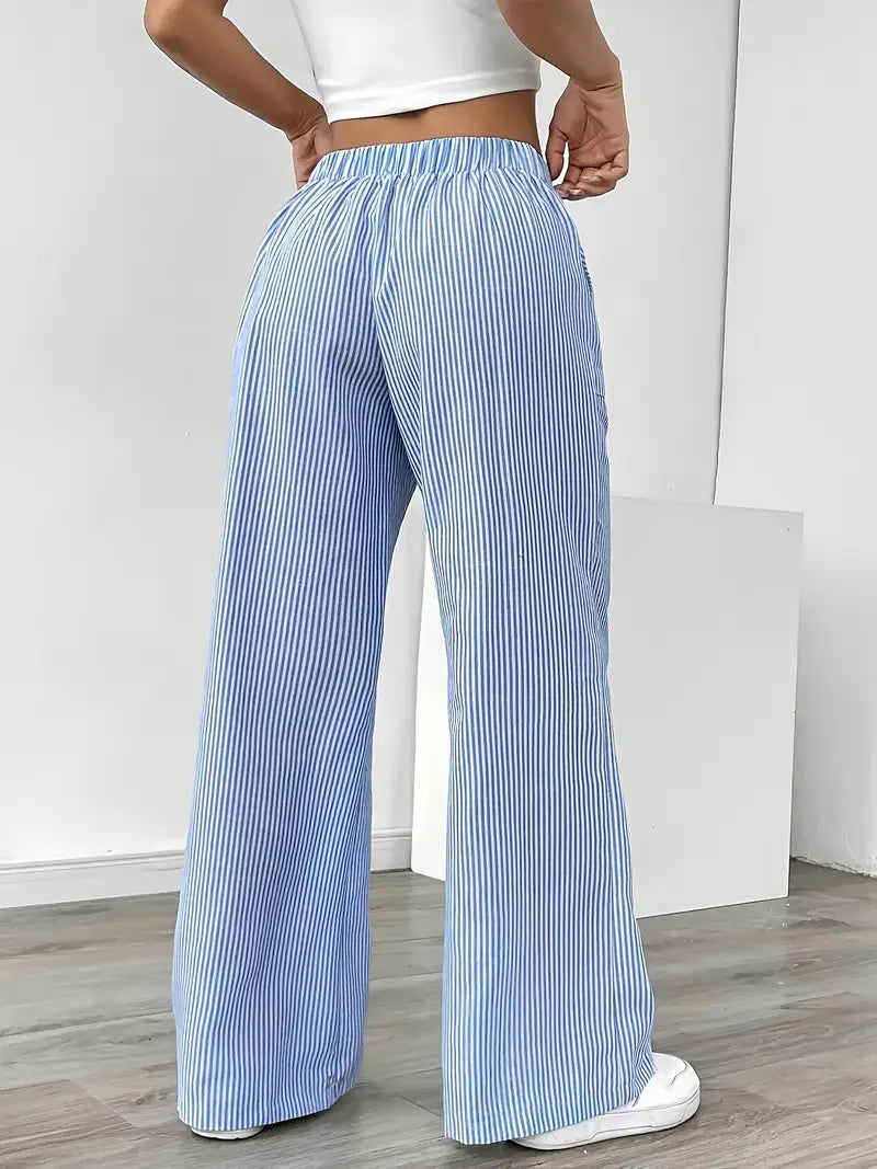 Louise - Pantalons Rayés Décontractés