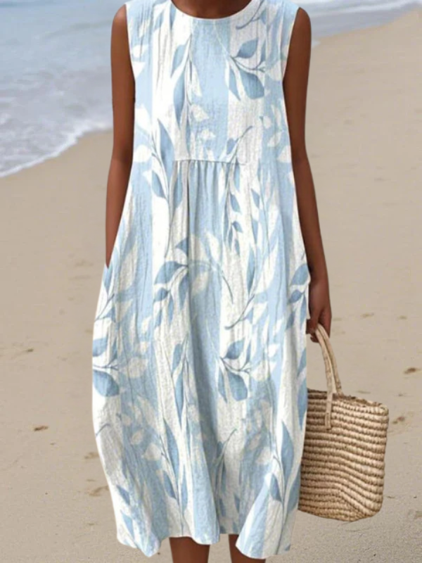 Joy Robe Midi Feuillée
