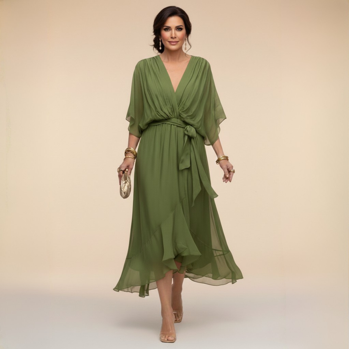 Helene | Robe élégante à taille nouée