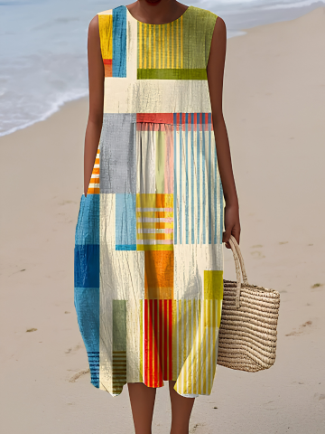 Eve™ Robe Midi Géométrique