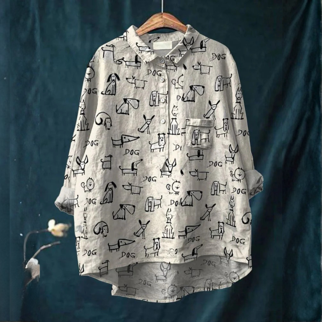 Patrizia – Printed Linen Blouse