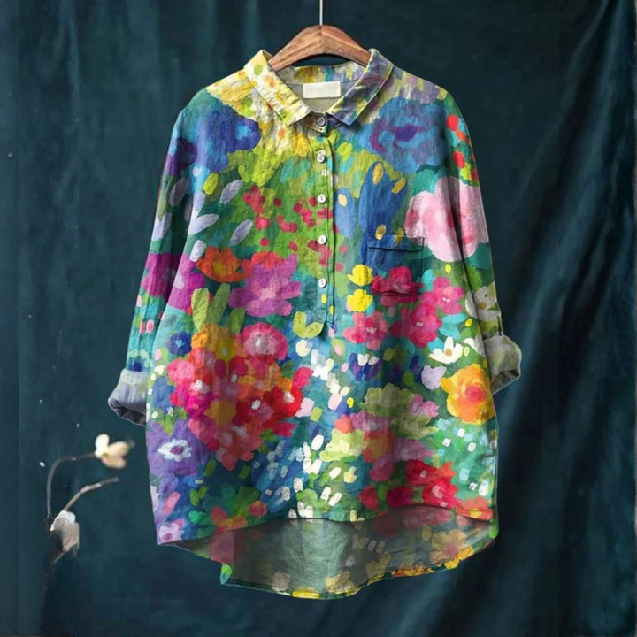 Renata – Linen Patterned Shirt