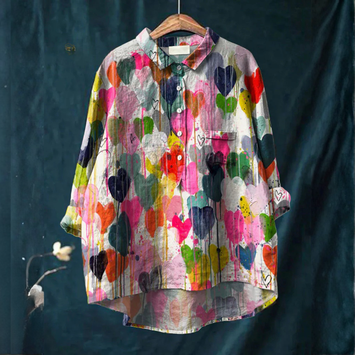 Carlotta – Printed Linen Blouse
