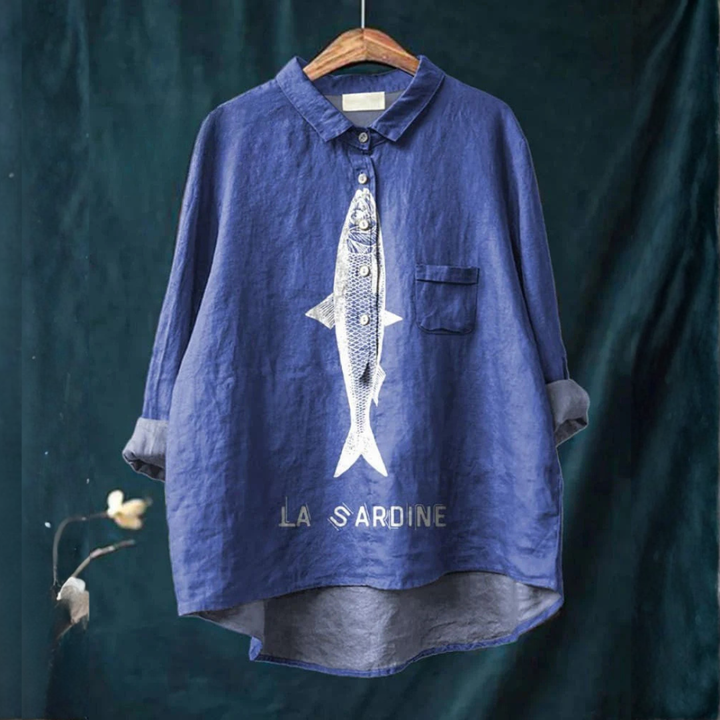Federica – Printed Linen Blouse