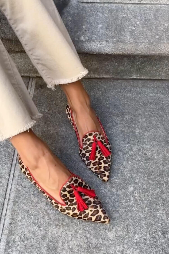 MOCASSINS À POINTE AVEC DÉTAILS À FRANGES