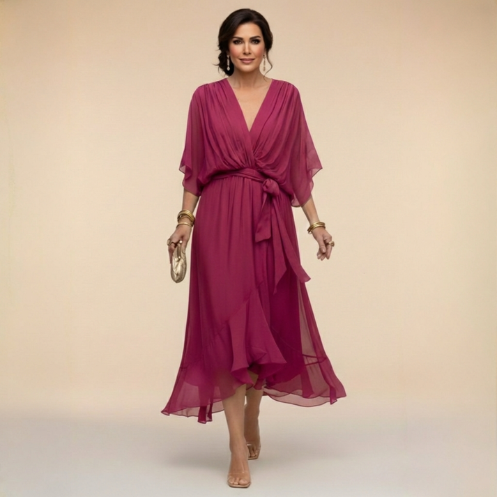 Helene | Robe élégante à taille nouée