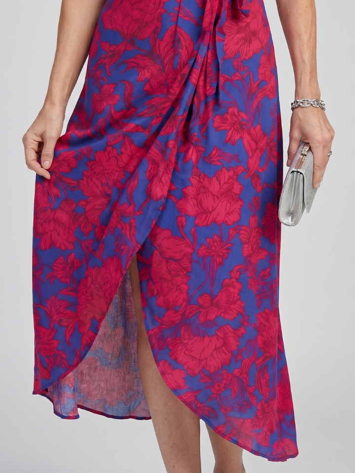 Priya | Robe midi à manches courtes et imprimé floral