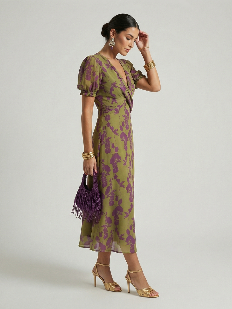 Virel | Robe Midi Fleurie Détendue