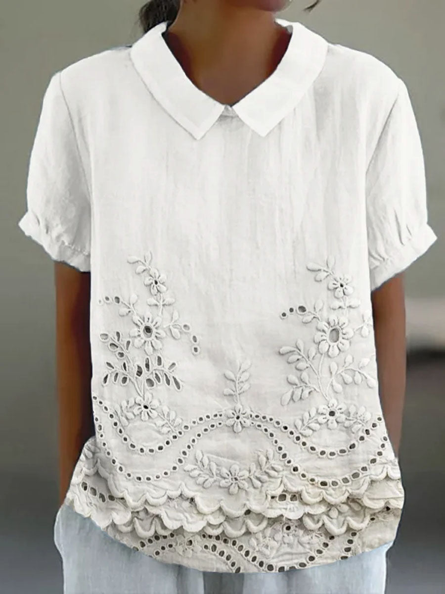 Lily | Chemise Brodée à Fleurs
