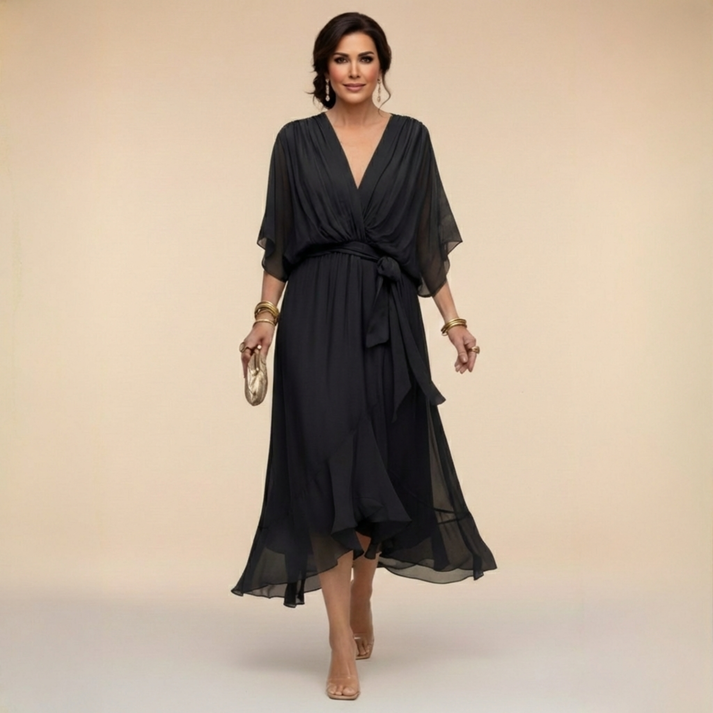 Helene | Robe élégante à taille nouée
