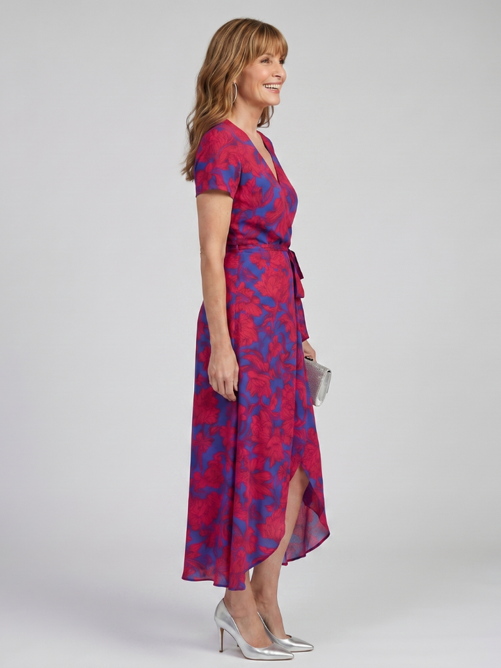 Priya | Robe midi à manches courtes et imprimé floral