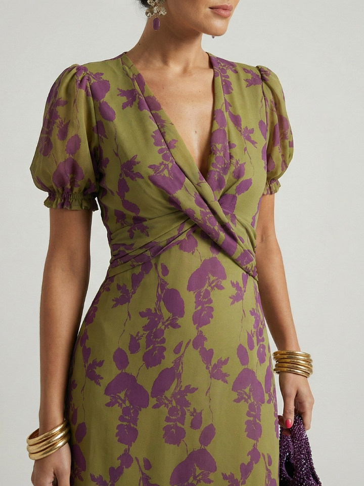 Virel | Robe Midi Fleurie Détendue