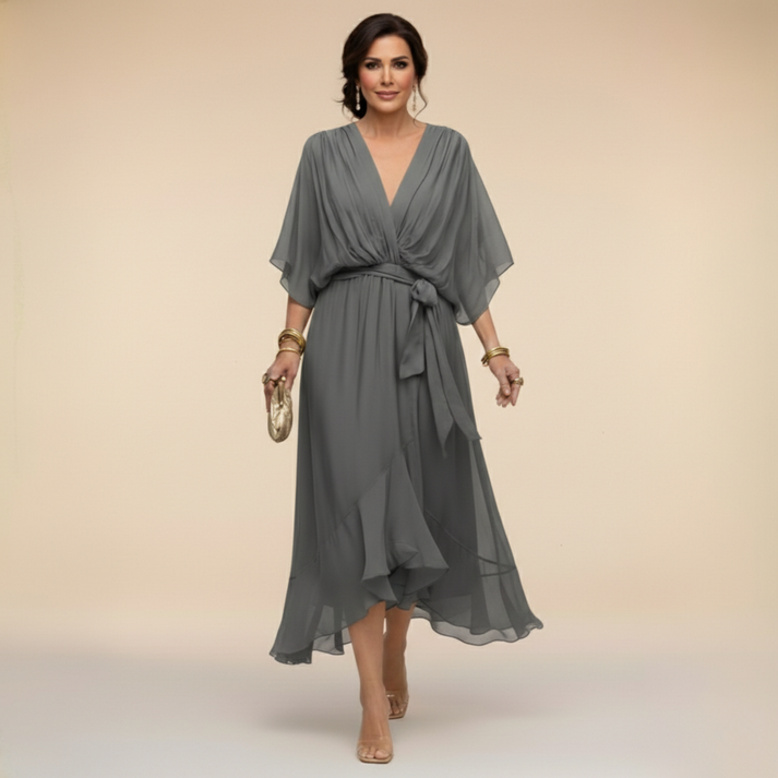 Helene | Robe élégante à taille nouée