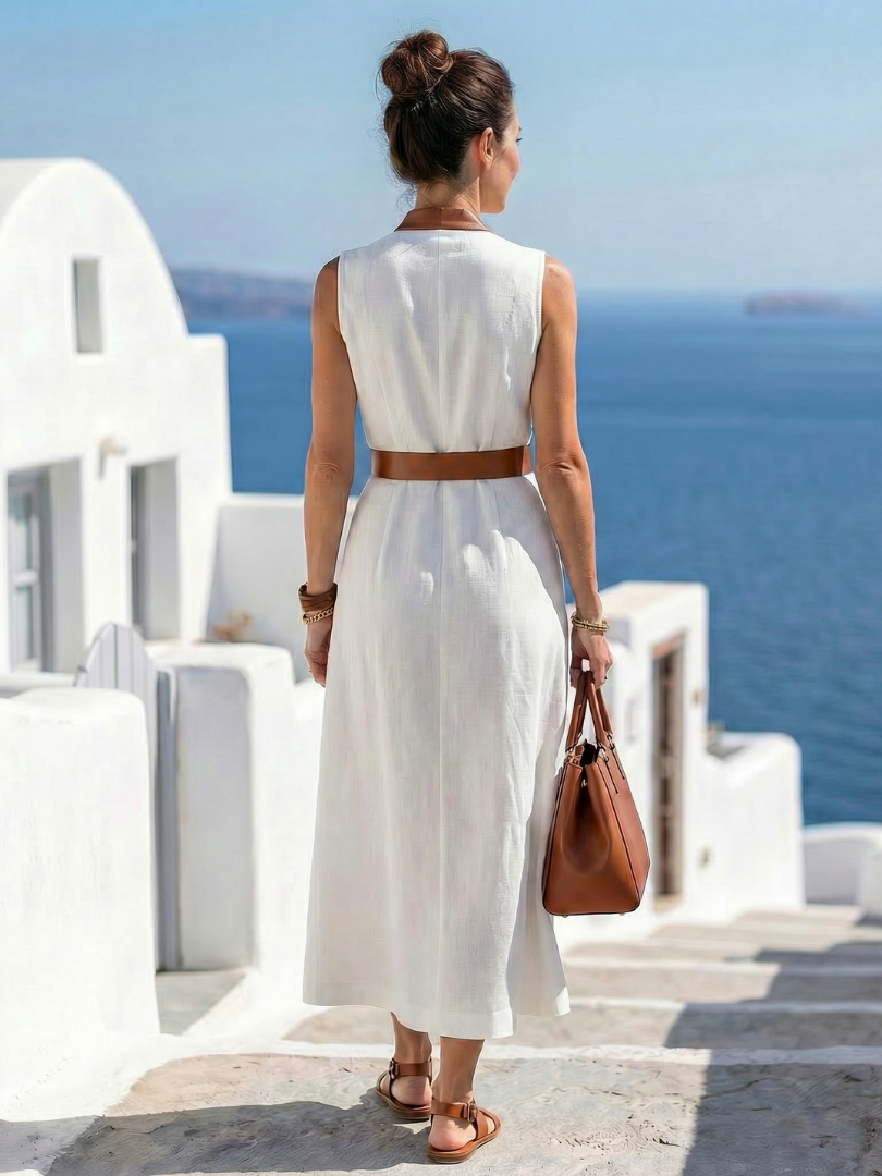 Kaelia | Robe midi ceinturée