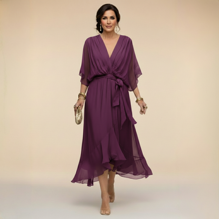 Helene | Robe élégante à taille nouée