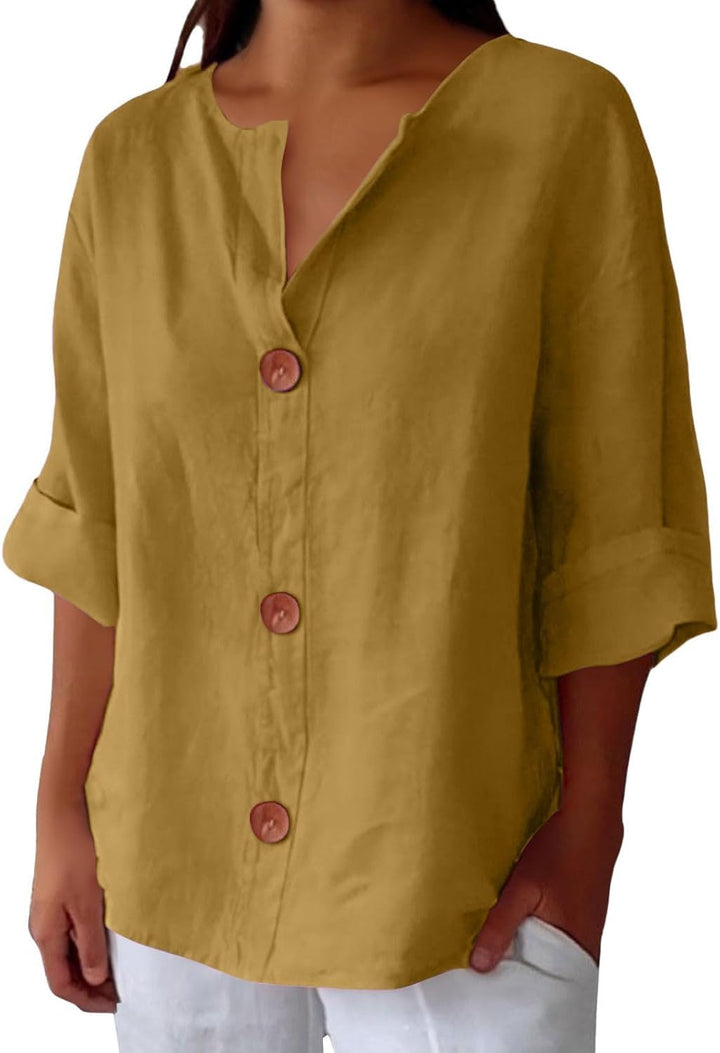 Emma - Blouse en Lin Décontractée