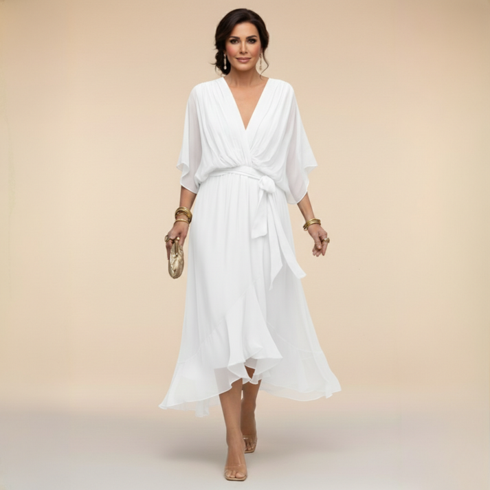 Helene | Robe élégante à taille nouée