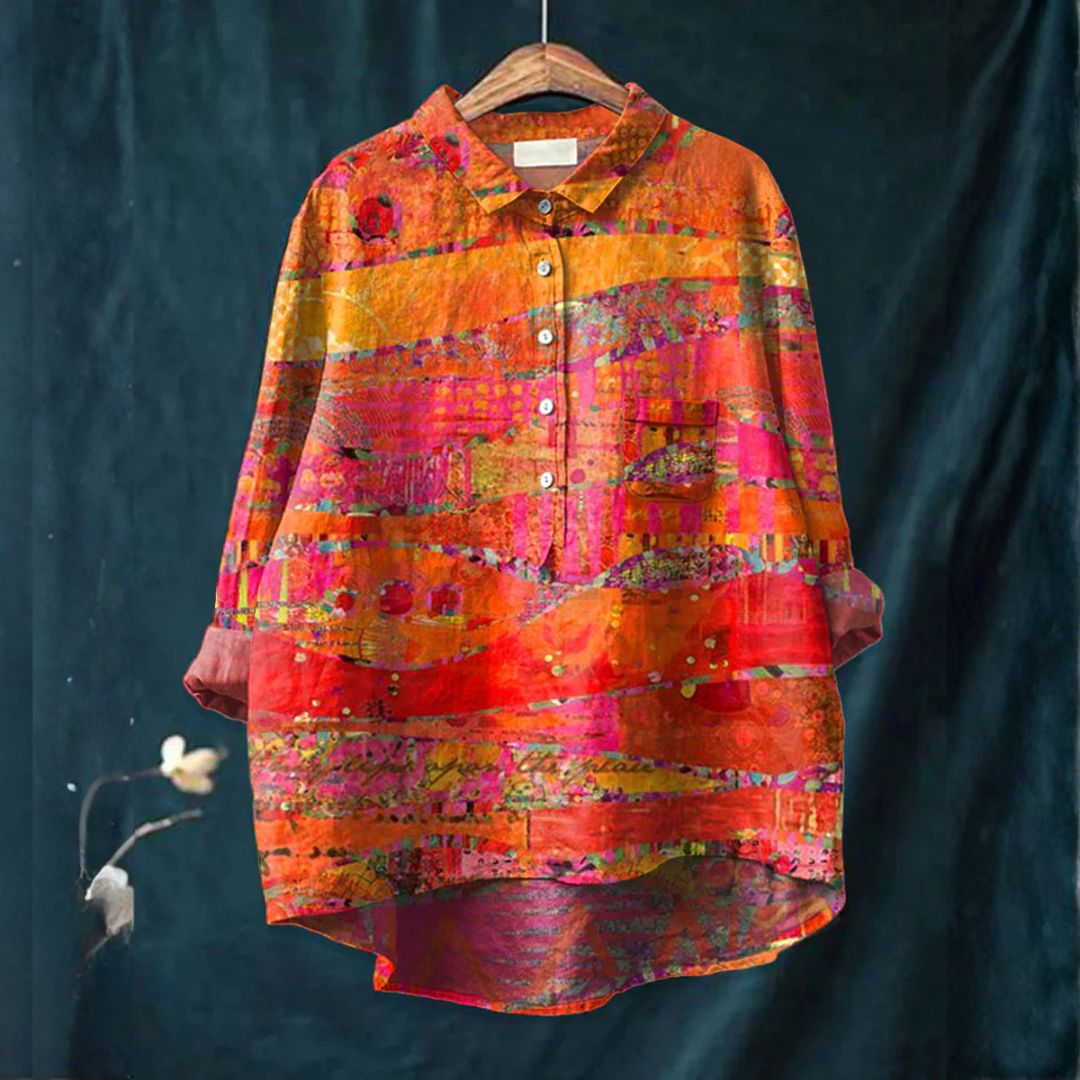 Vanessa – Printed Linen Blouse