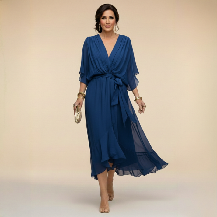Helene | Robe élégante à taille nouée