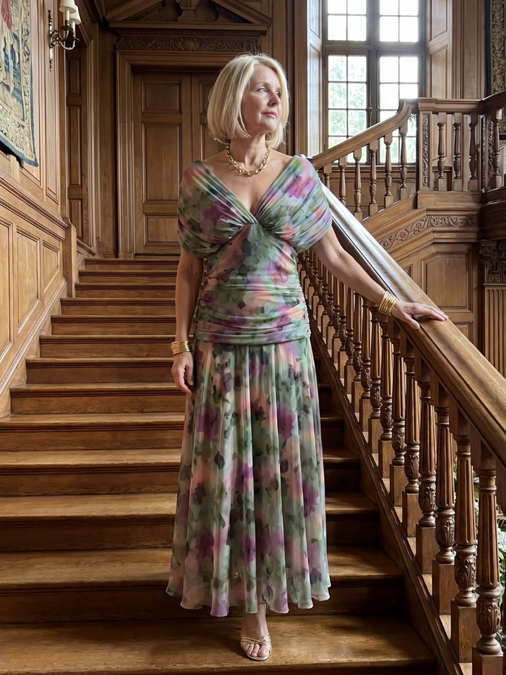 Calen | Robe Midi Décontractée à Épaules Nues