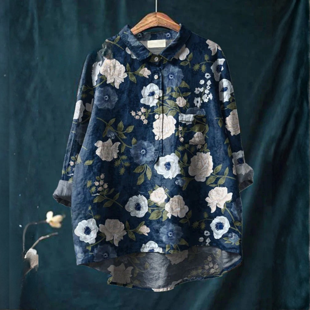 Martina – Linen Patterned Shirt