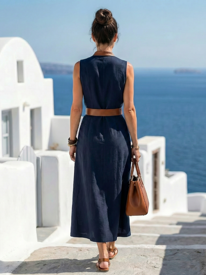 Kaelia | Robe midi ceinturée