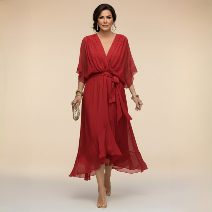 Helene | Robe élégante à taille nouée