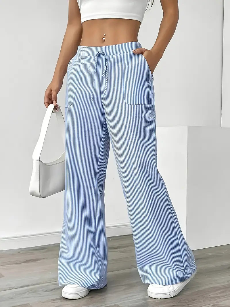 Louise - Pantalons Rayés Décontractés