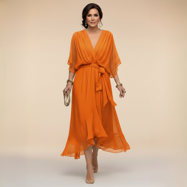 Helene | Robe élégante à taille nouée