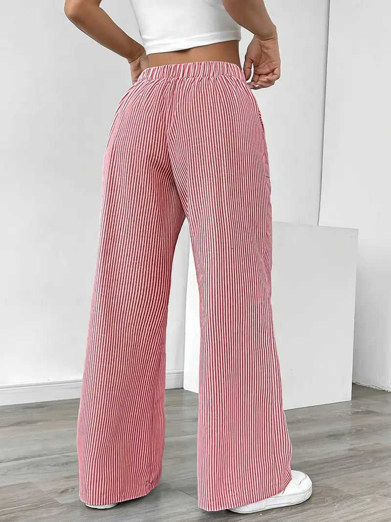 Louise - Pantalons Rayés Décontractés