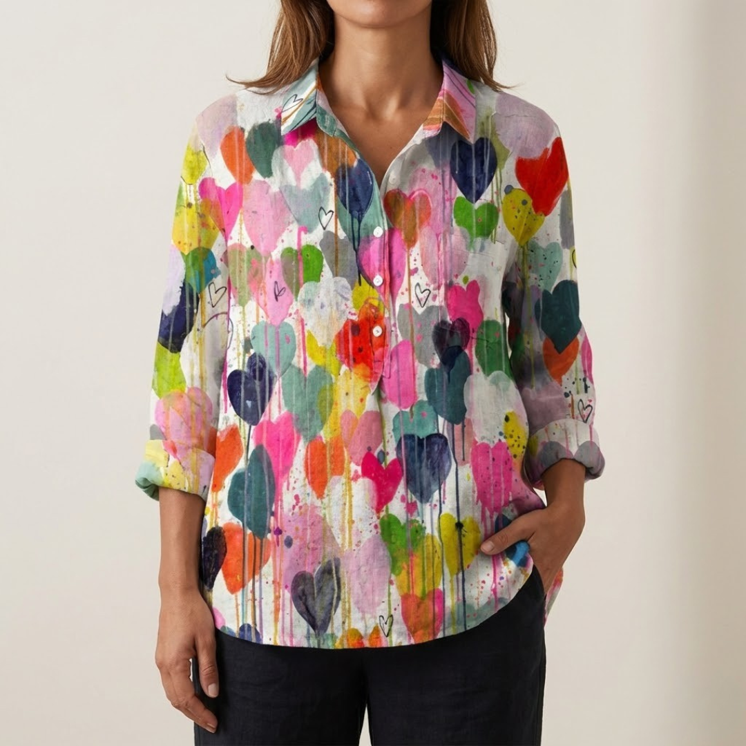 Carlotta – Printed Linen Blouse