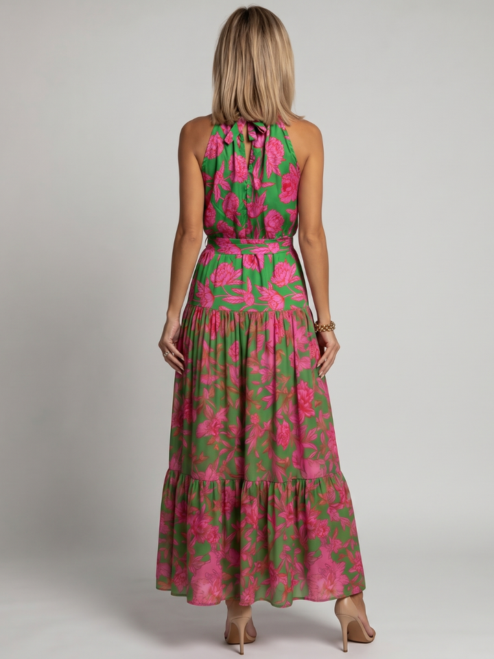 Rowen | Robe Midi Drapée à Encolure Halter