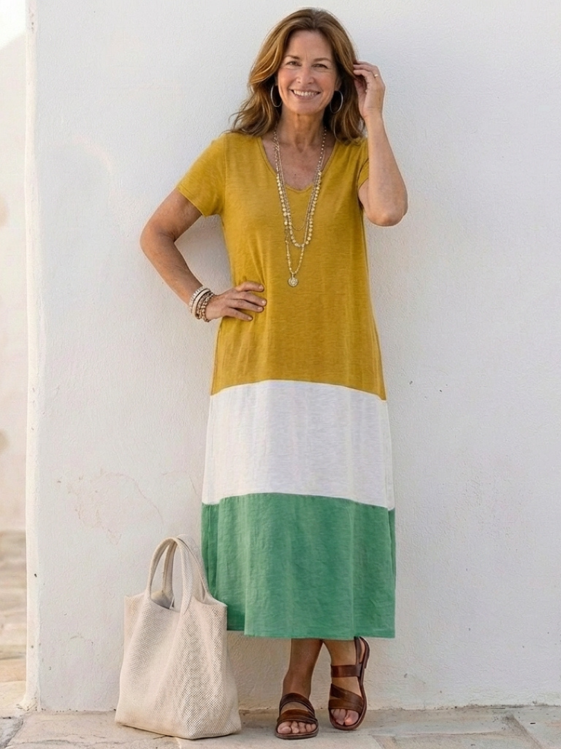 Thalia | Robe midi bicolore