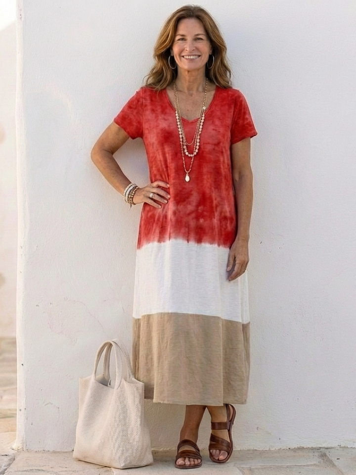 Thalia | Robe midi bicolore