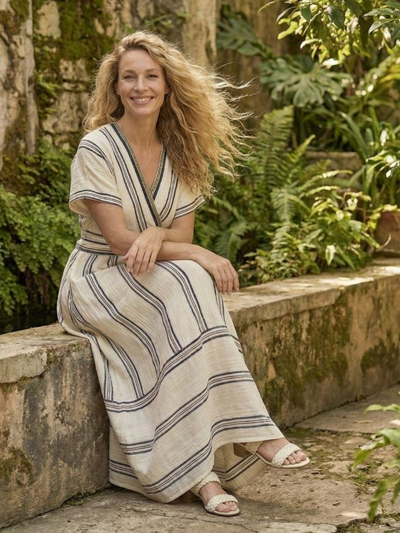 Thalassa | Robe midi col V