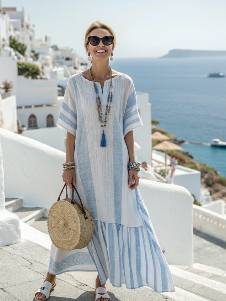 Ione | Robe maxi rayée