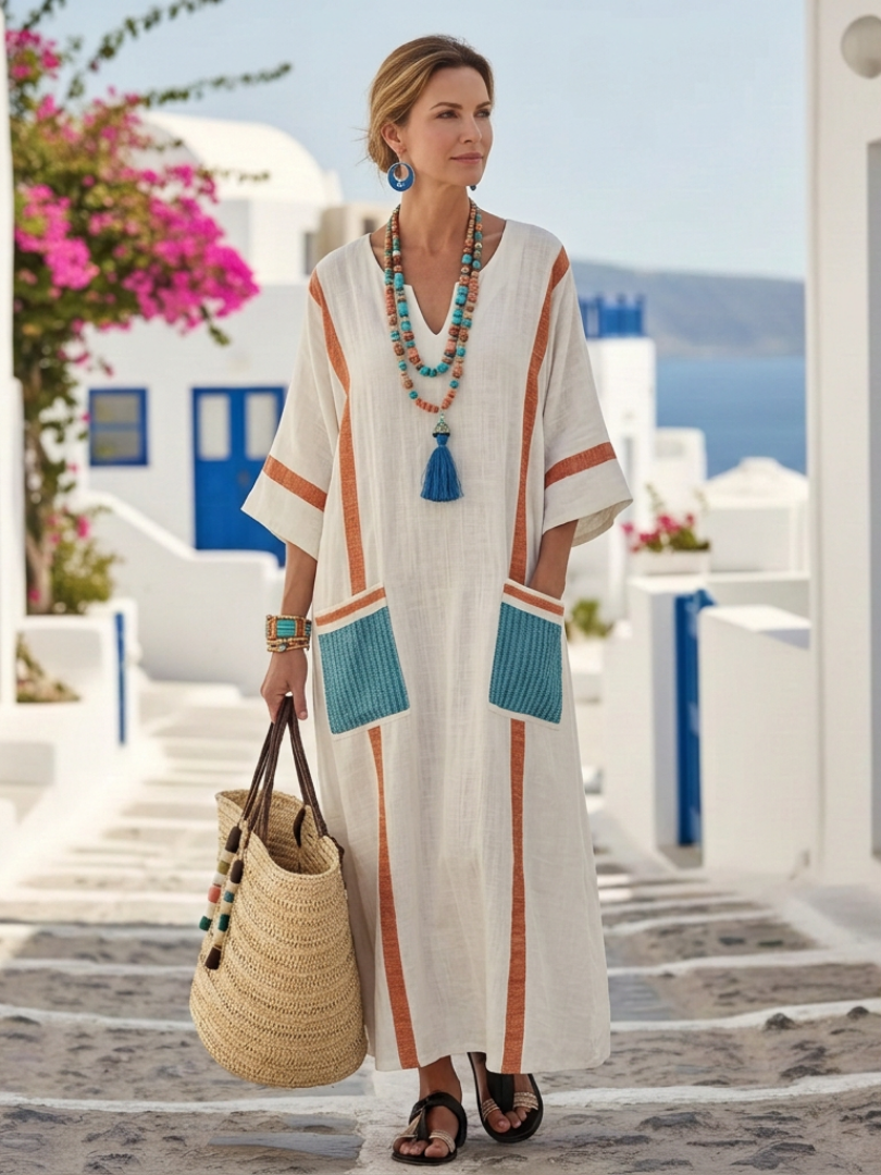 Noemi | Robe maxi col V
