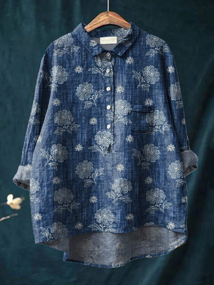 Tiziana – Printed Linen Blouse