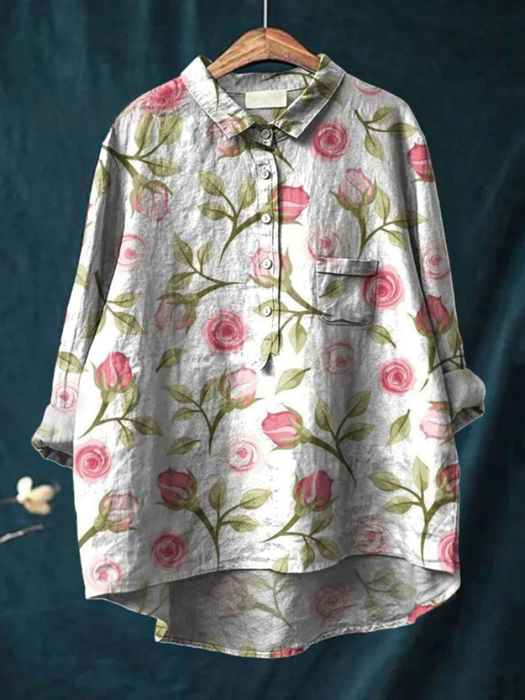 Tiziana – Printed Linen Blouse