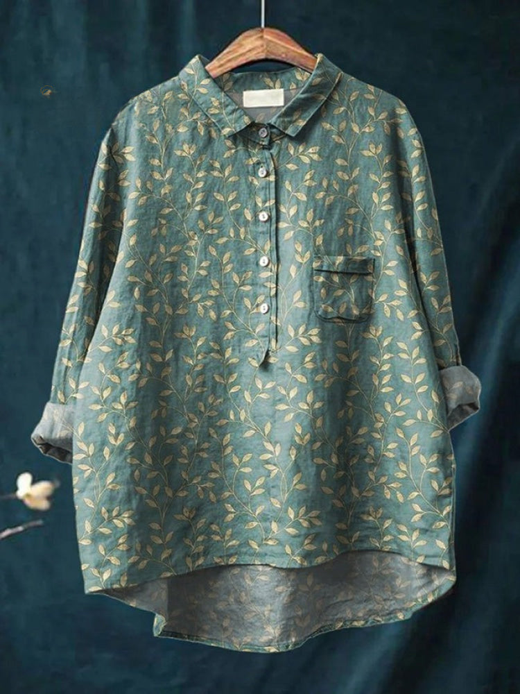 Tiziana – Printed Linen Blouse