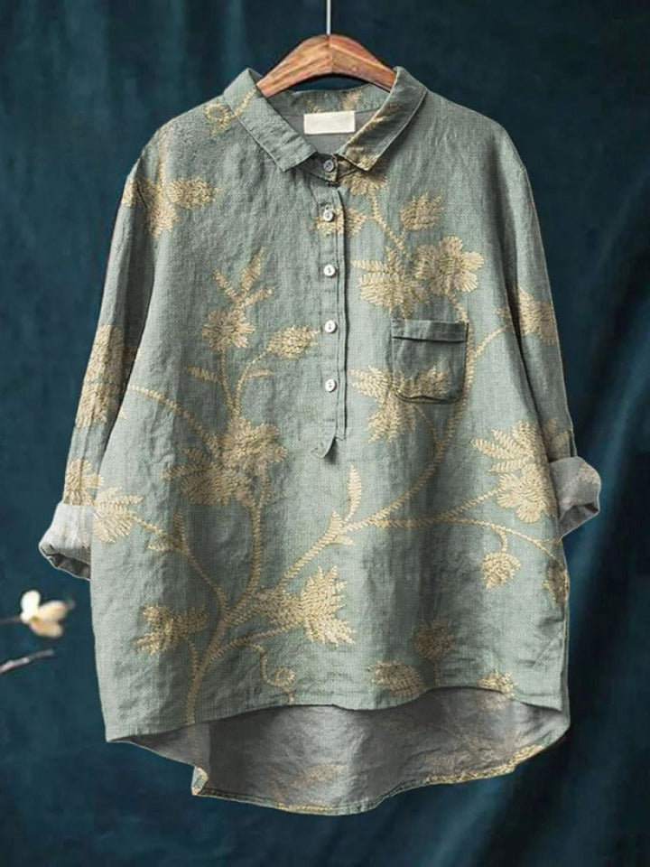 Tiziana – Printed Linen Blouse