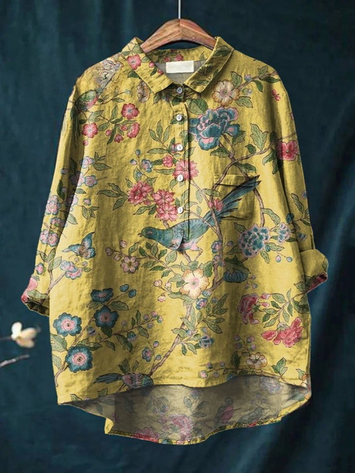 Tiziana – Printed Linen Blouse