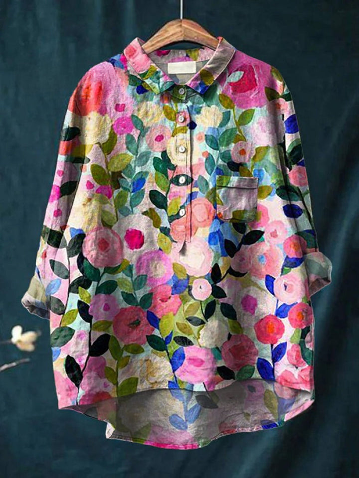 Tiziana – Printed Linen Blouse