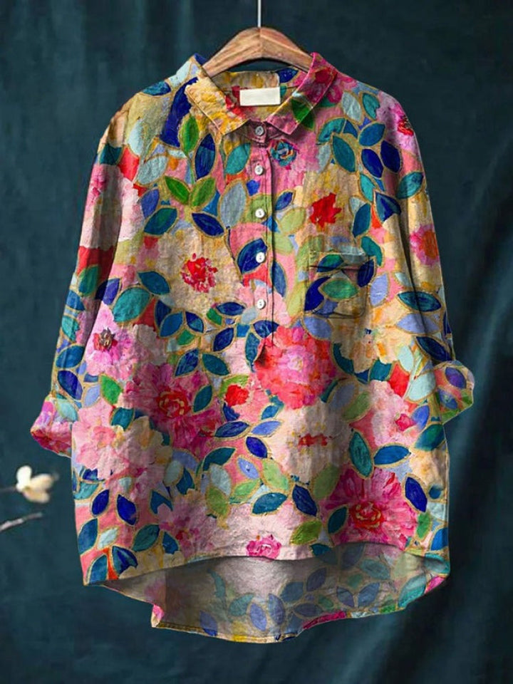 Tiziana – Printed Linen Blouse