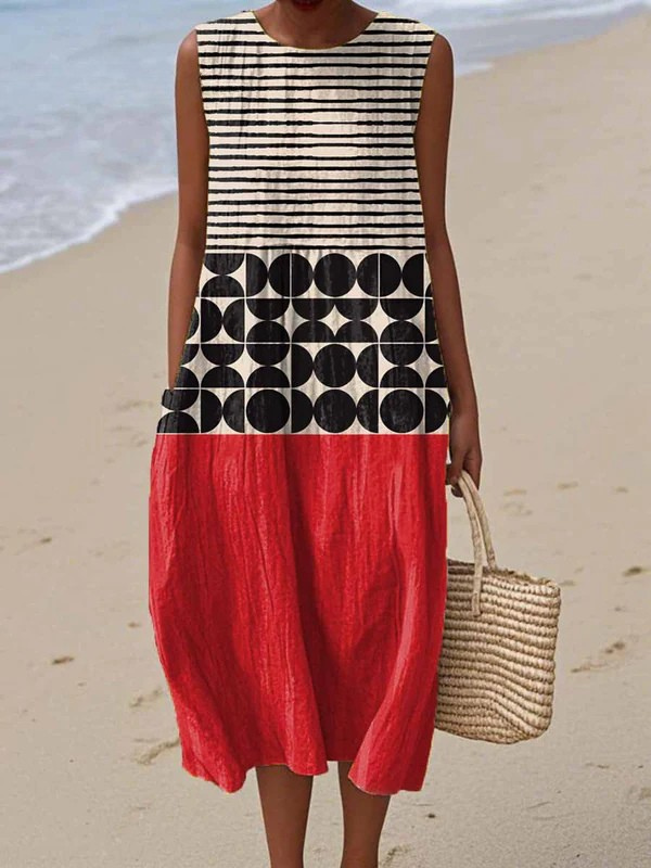 Robe Midi Colorblock Jane