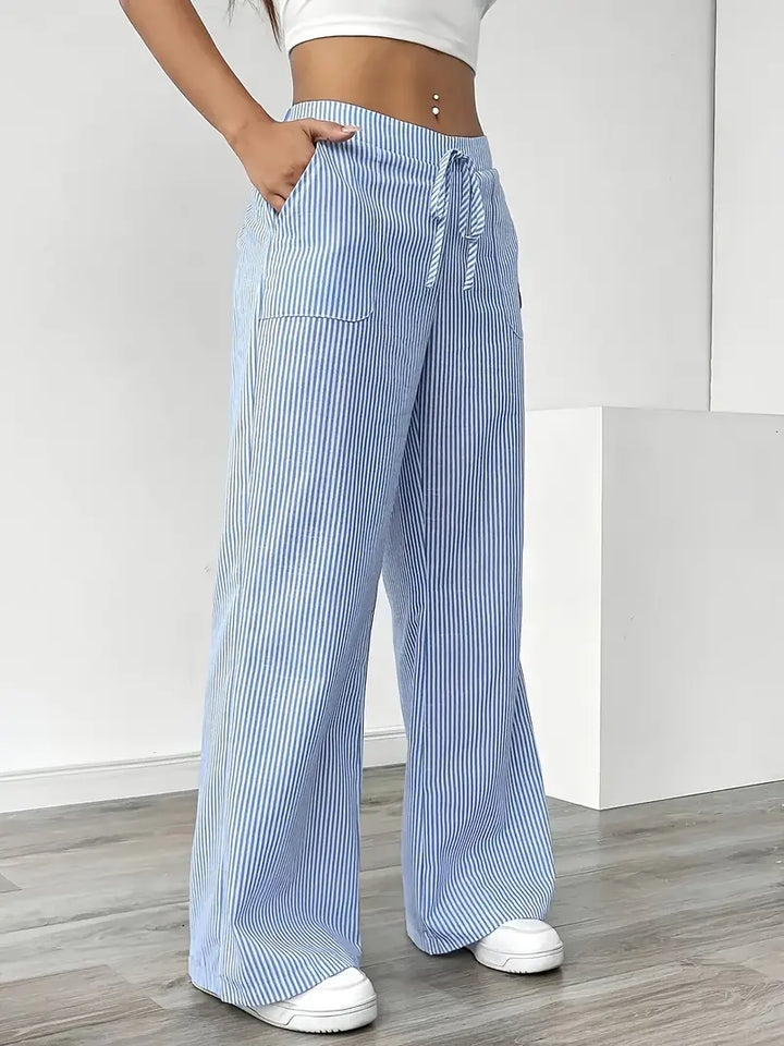 Louise - Pantalons Rayés Décontractés