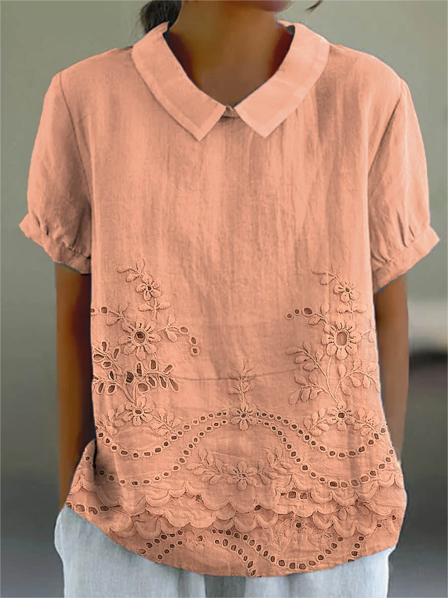 Lily | Chemise Brodée à Fleurs